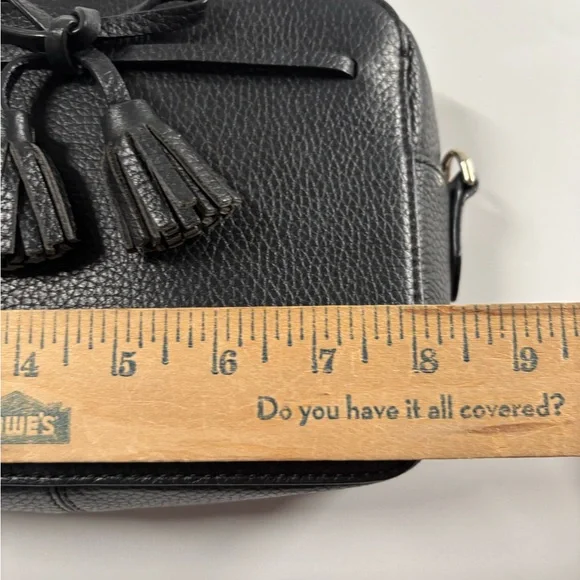 Kate Spade New York Hayes Street Black Tassel Crossbody Bag Leather Minimalist - Picture 12 of 13